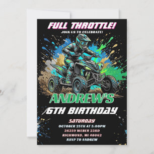 Personal ATV Bike Birthday Invitation 