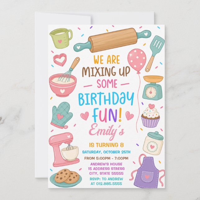 Personal Baking Birthday Invitation (Front)