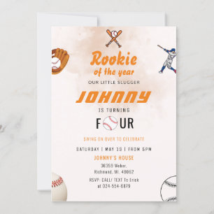 Personal Baseball Birthday Party Invitation
