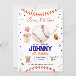 Personal Baseball Birthday Party Invitation