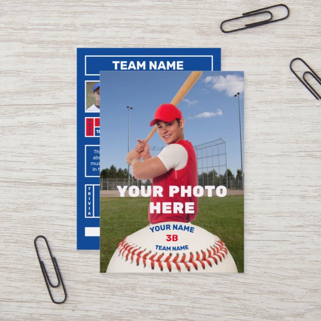 Personal Baseball Card  (Customised Batter Stats) (Front/Back In Situ)