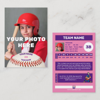 Personal Baseball Card  (Customised Batter Stats) 