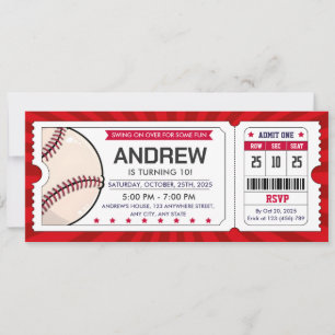 Personal Baseball Ticket Invitation