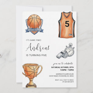 Personal Basketball Birthday Invitation