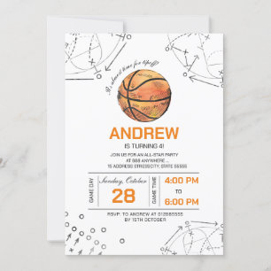Personal basketball birthday invitation