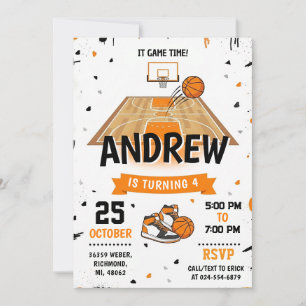 Personal Basketball Birthday Invitation Party