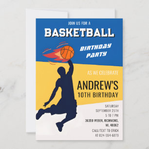 Personal Basketball Birthday Invitation Party