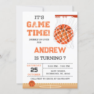 Personal Basketball Birthday Invitation Party