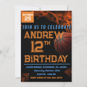 Personal Basketball Birthday Invitation Party