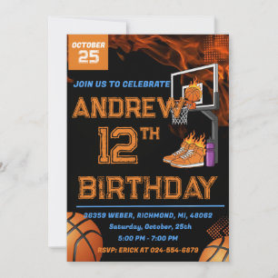 Personal Basketball Birthday Invitation Party