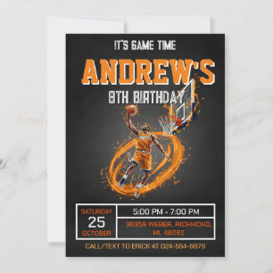 Personal Basketball Birthday Invitation Party