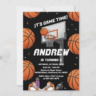 Personal Basketball Birthday Invitation Sport