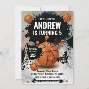 Personal Basketball Birthday Invitation Sport