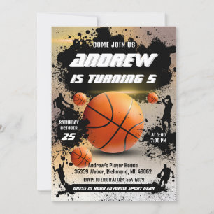 Personal Basketball Birthday Invitation Sport