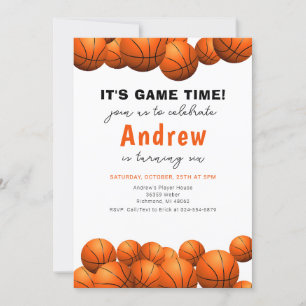 Personal Basketball Birthday Invitation with photo