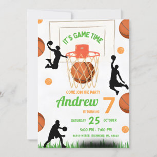 Personal Basketball Birthday with custom photo Invitation