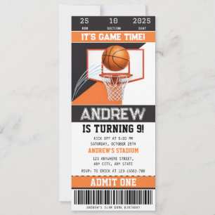 Personal Basketball Ticket Birthday Invitation
