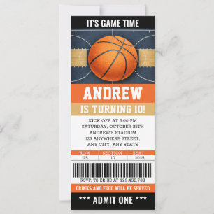 Personal Basketball Ticket Birthday Invitation