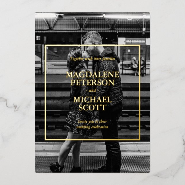 Personal Black & White Photo Gold Frame (Front)