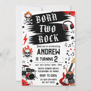 Personal Born To Rock Birthday  Invitation