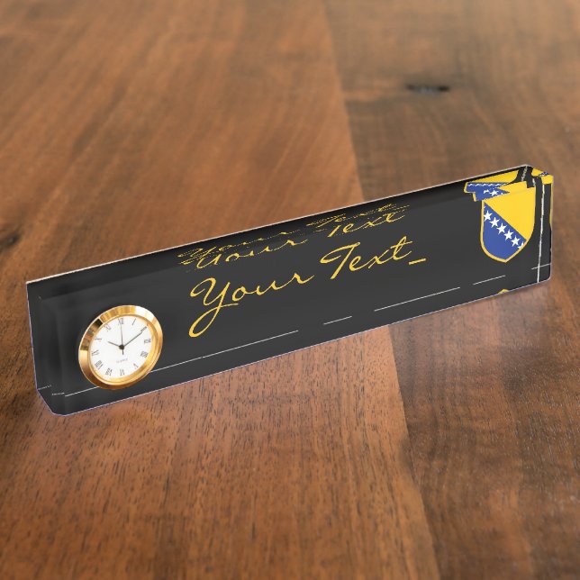 Personal Bosnia Flag Nameplate (Side)