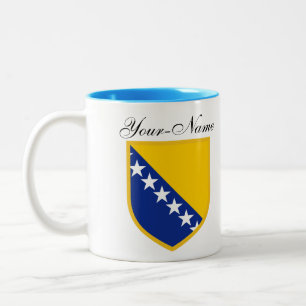 Personal Bosnia Flag Two-Tone Coffee Mug