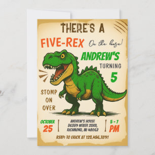 Personal Boy Dinosaur Birthday party Invitation