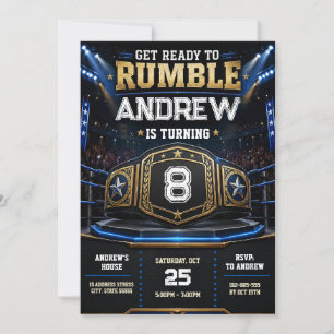 Personal boy Wrestling Birthday Party Invitation