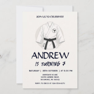 Personal Boys Kids Karate birthday Invitation