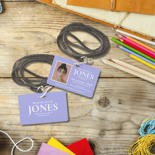 Personal Brand Logo Modern Purple Employee Badge ID Badge