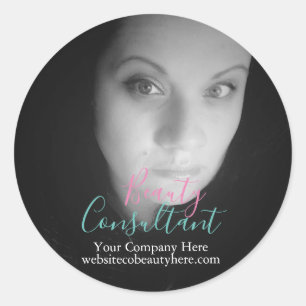 Personal Branding Photo Beauty Makeup Business Classic Round Sticker