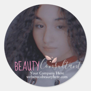Personal Branding Photo Beauty Makeup Lash Classic Round Sticker