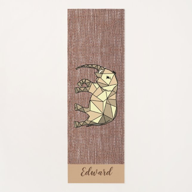 Personal Brown Black Cosy Elephant for him Yoga Mat (Front)