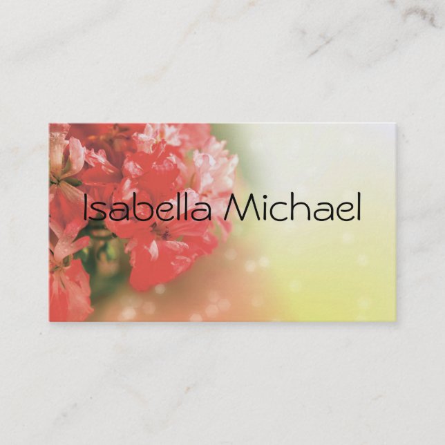 Personal business card ,geranium , pelargonium (Front)