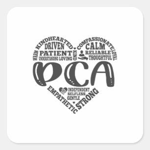 Personal care attendant , pca, home care square sticker