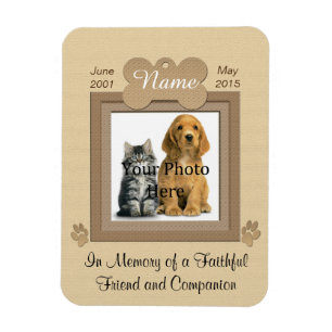 Personal Cat or Dog Memorial Beige Magnet