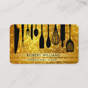 Personal Chef Black Gold Catering Kitchen Tools    Business Card