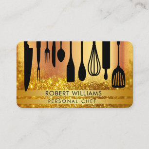 Personal Chef Black Gold Catering Kitchen Tools    Business Card