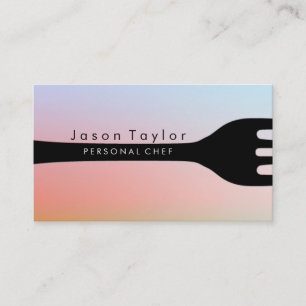 Personal Chef Catering Bakery Fork Sunset Business Card