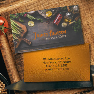 Personal Chef Catering Vegetables & Herbs Design   Business Card