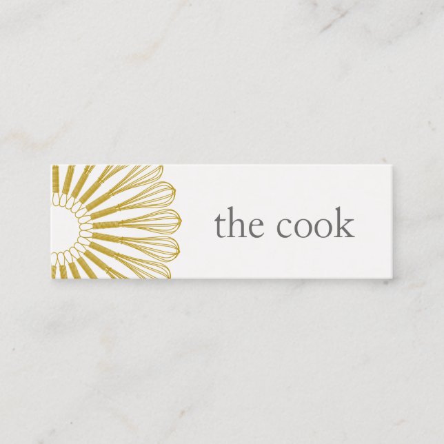 Personal Chef Catering Whisk Modern Catering Mini Business Card (Front)