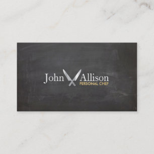 Personal Chef, Chef Knife, Catering Chalkboard Business Card