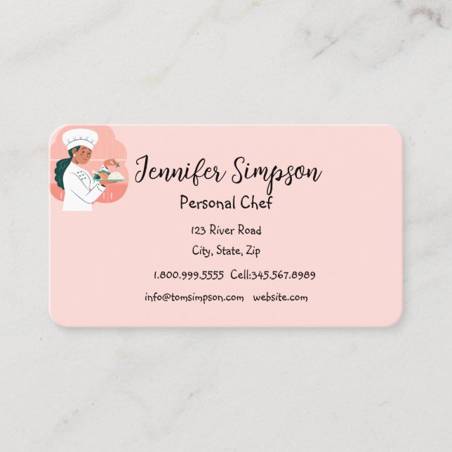 Personal Chef Cook Baker Private  Business Card (Front)