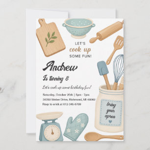 Personal Chef Cooking Birthday Invitation