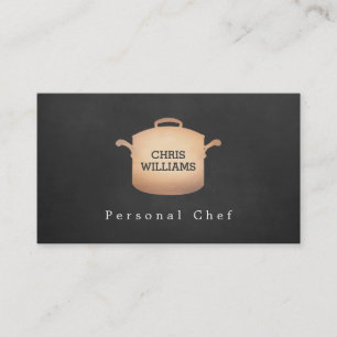 Personal Chef Copper Cooking Pot Catering Logo Business Card