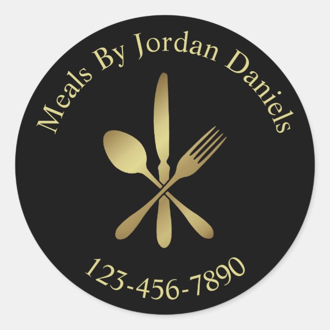 Personal Chef Customise Name Classic Round Sticker (Front)