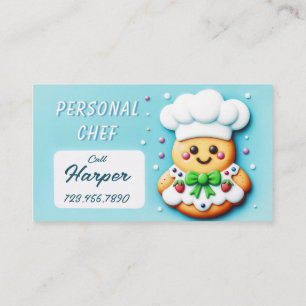 Personal chef cute cookie chef business card