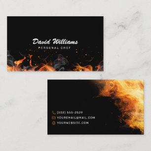 Personal Chef Flaming Fire Catering Business Card