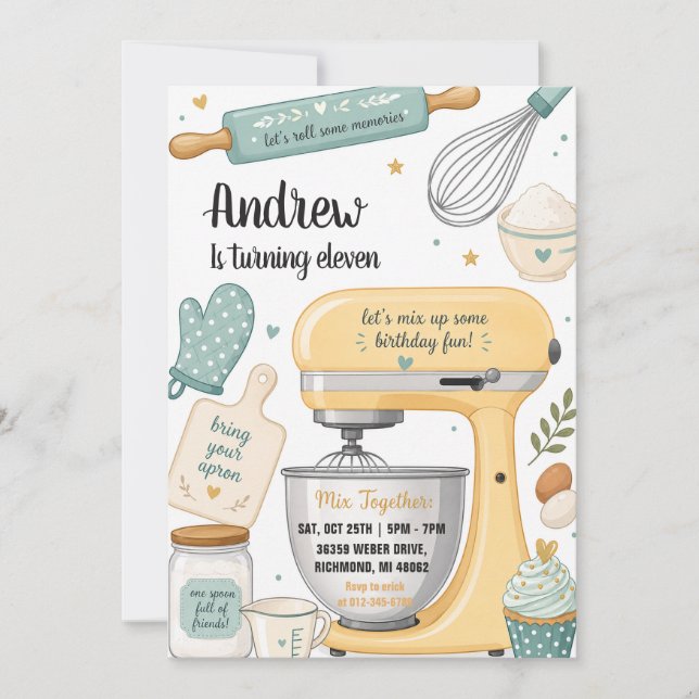 Personal Chef Kitchen Cooking Birthday Invitation (Front)