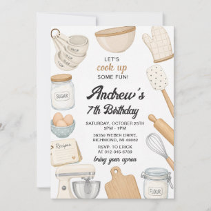 Personal Chef Kitchen Digital Birthday Invitation
